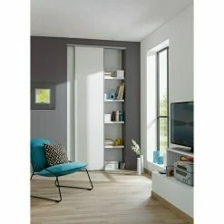 BAUHAUS Optimum Schiebetür-Set Weiß Matt/Anthrazit Matt, 120 X 250 Cm