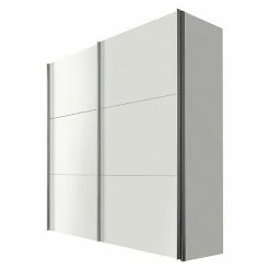 BAUHAUS Express Möbel Schwebetürenschrank Stars B X T X H: 200 X 68 X 236 Cm, Farbe Griff: Aluminiumfarben, Farbe Front: Weiß, Farbe Korpus: Weiß