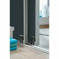 BAUHAUS Optimum Schiebetür-Set Weiß Matt/Anthrazit Matt, 120 X 250 Cm -Schränke Möbel Mall 12 50
