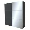 BAUHAUS Express Möbel Schwebetürenschrank Stars B X T X H: 200 X 68 X 216 Cm, Farbe Griff: Aluminiumfarben, Farbe Front: Graphit/Spiegel, Farbe Korpus: Graphit -Schränke Möbel Mall 12 513