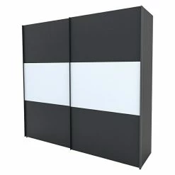 BAUHAUS Express Möbel Schwebetürenschrank Stars B X T X H: 250 X 68 X 236 Cm, Farbe Griff: Graphitfarben, Farbe Front: Graphit/Weiß, Farbe Korpus: Graphit