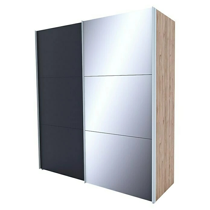 BAUHAUS Express Möbel Schwebetürenschrank Swift B X T X H: 200 X 68 X 250 Cm, Mit Spiegel, Ohne Zubehör, Farbe Front: Basalt, Farbe Korpus: Eiche Jackson 3 BAUHAUS Express Möbel Schwebetürenschrank Swift B X T X H: 200 X 68 X 250 Cm, Mit Spiegel, Ohne Zubehör, Farbe Front: Basalt, Farbe Korpus: Eiche Jackson