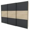 BAUHAUS Express Möbel Schwebetürenschrank Stars B X T X H: 300 X 68 X 216 Cm, Farbe Griff: Graphitfarben, Farbe Front: Graphit/Sonoma Eiche, Farbe Korpus: Sonoma Eiche -Schränke Möbel Mall 12 583