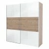 BAUHAUS Express Möbel Schwebetürenschrank Swift B X T X H: 200 X 68 X 216 Cm, Mit Glasfronten, Ohne Zubehör, Farbe Front: Weißglas Außen/Eiche Jackson, Farbe Korpus: Eiche Jackson -Schränke Möbel Mall 12 603