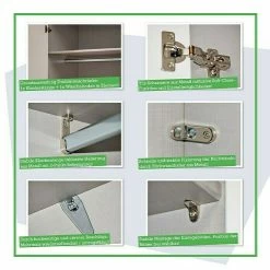 BAUHAUS Express Möbel Drehtürschrank Swift B X T X H: 200 X 58 X 216 Cm, Ohne Spiegel, Mit Zubehör, Farbe Front: Eiche Jackson/Basalt, Farbe Korpus: Eiche Jackson -Schränke Möbel Mall 12 630