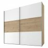 BAUHAUS Express Möbel Schwebetürenschrank Swift B X T X H: 200 X 68 X 216 Cm, Ohne Spiegel, Mit Zubehör, Farbe Front: Weiß/Eiche Jackson Horizontal, Farbe Korpus: Eiche Jackson -Schränke Möbel Mall 12 632