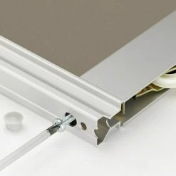 BAUHAUS Room Plaza Easy Schiebetür-Bau-Set Taupe/Weiß Miniperl, Profilfarbe: Silber -Schränke Möbel Mall 12 65