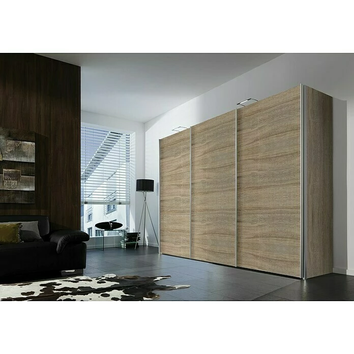 BAUHAUS Express Möbel Schwebetürenschrank Stars B X T X H: 300 X 68 X 216 Cm, Farbe Griff: Aluminiumfarben, Farbe Front: Eiche Sonoma, Farbe Korpus: Eiche Sonoma 5 BAUHAUS Express Möbel Schwebetürenschrank Stars B X T X H: 300 X 68 X 216 Cm, Farbe Griff: Aluminiumfarben, Farbe Front: Eiche Sonoma, Farbe Korpus: Eiche Sonoma – Bild 3