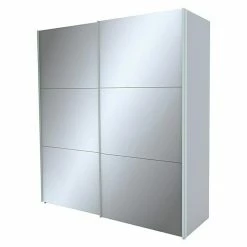 BAUHAUS Express Möbel Schwebetürenschrank Stars B X T X H: 200 X 68 X 236 Cm, Farbe Griff: Aluminiumfarben, Farbe Front: Seidengrauglas, Farbe Korpus: Seidengrau