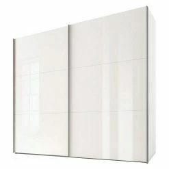 BAUHAUS Express Möbel Schwebetürenschrank Swift B X T X H: 150 X 68 X 216 Cm, Mit Glasfronten, Ohne Zubehör, Farbe Front: Weiß, Farbe Korpus: Weiß