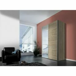 BAUHAUS Express Möbel Schwebetürenschrank Stars B X T X H: 150 X 68 X 216 Cm, Farbe Griff: Aluminiumfarben, Farbe Front: Eiche Sonoma/Spiegel, Farbe Korpus: Eiche Sonoma -Schränke Möbel Mall 12 686