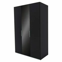 BAUHAUS Express Möbel Drehtürschrank Swift B X T X H: 150 X 58 X 216 Cm, Ohne Spiegel, Ohne Zubehör, Farbe Front: Basalt/Basaltglas, Farbe Korpus: Basalt