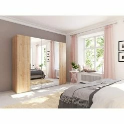 BAUHAUS Express Möbel Drehtürschrank Swift B X T X H: 250 X 58 X 216 Cm, Mit Spiegel, Ohne Zubehör, Farbe Front: Eiche Jackson, Farbe Korpus: Eiche Jackson -Schränke Möbel Mall 12 723