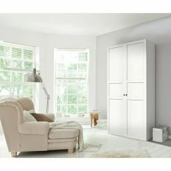 BAUHAUS Express Möbel Drehtürschrank Brooklyn Landhaus L X B X H: 58 X 100 X 216 Cm, Weiß, Ohne Spiegel