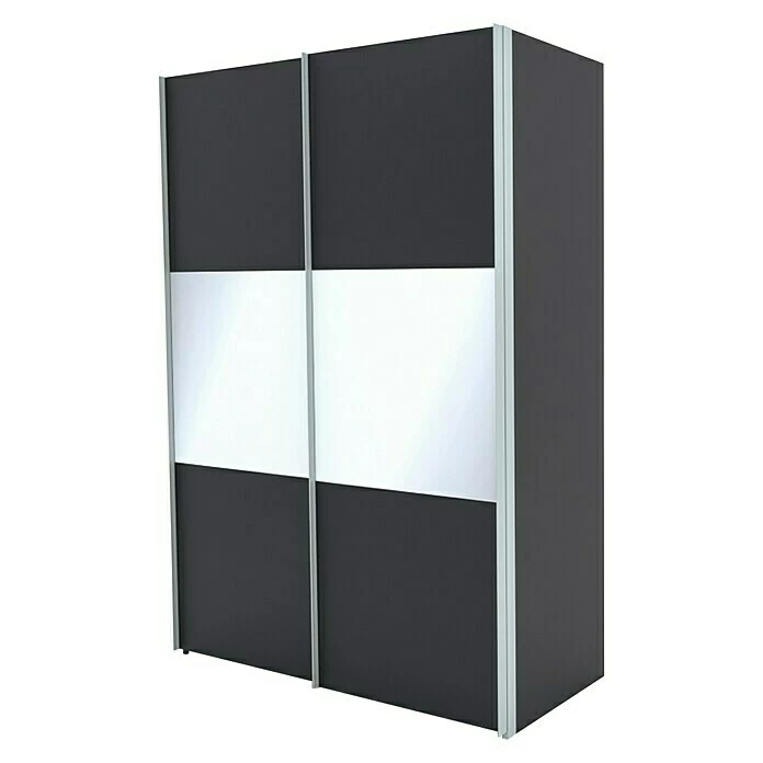 BAUHAUS Express Möbel Schwebetürenschrank Stars B X T X H: 150 X 68 X 216 Cm, Farbe Griff: Alufarben, Farbe Front: Graphit/Weißglas, Farbe Korpus: Graphit 3 BAUHAUS Express Möbel Schwebetürenschrank Stars B X T X H: 150 X 68 X 216 Cm, Farbe Griff: Alufarben, Farbe Front: Graphit/Weißglas, Farbe Korpus: Graphit