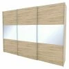 BAUHAUS Express Möbel Schwebetürenschrank Stars B X T X H: 300 X 68 X 216 Cm, Farbe Griff: Aluminiumfarben, Farbe Front: Eiche Sonoma/Weißglas, Farbe Korpus: Eiche Sonoma -Schränke Möbel Mall 12 734