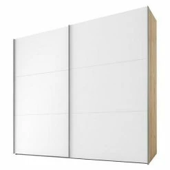 BAUHAUS Express Möbel Schwebetürenschrank Swift B X T X H: 250 X 68 X 216 Cm, Ohne Spiegel, Ohne Zubehör, Farbe Front: Weiß, Farbe Korpus: Eiche Jackson