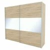 BAUHAUS Express Möbel Schwebetürenschrank Stars B X T X H: 250 X 68 X 216 Cm, Farbe Griff: Aluminiumfarben, Farbe Front: Eiche Sonoma/Weißglas, Farbe Korpus: Eiche Sonoma -Schränke Möbel Mall 12 760
