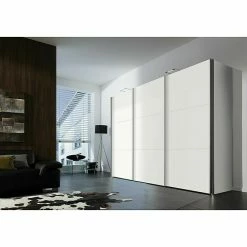 BAUHAUS Express Möbel Schwebetürenschrank Stars B X T X H: 300 X 68 X 236 Cm, Farbe Griff: Aluminiumfarben, Farbe Front: Weiß, Farbe Korpus: Weiß -Schränke Möbel Mall 12 826