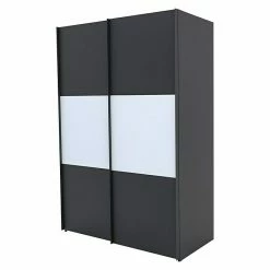 BAUHAUS Express Möbel Schwebetürenschrank Stars B X T X H: 150 X 68 X 216 Cm, Farbe Griff: Graphitfarben, Farbe Front: Graphit/Weiß, Farbe Korpus: Graphit