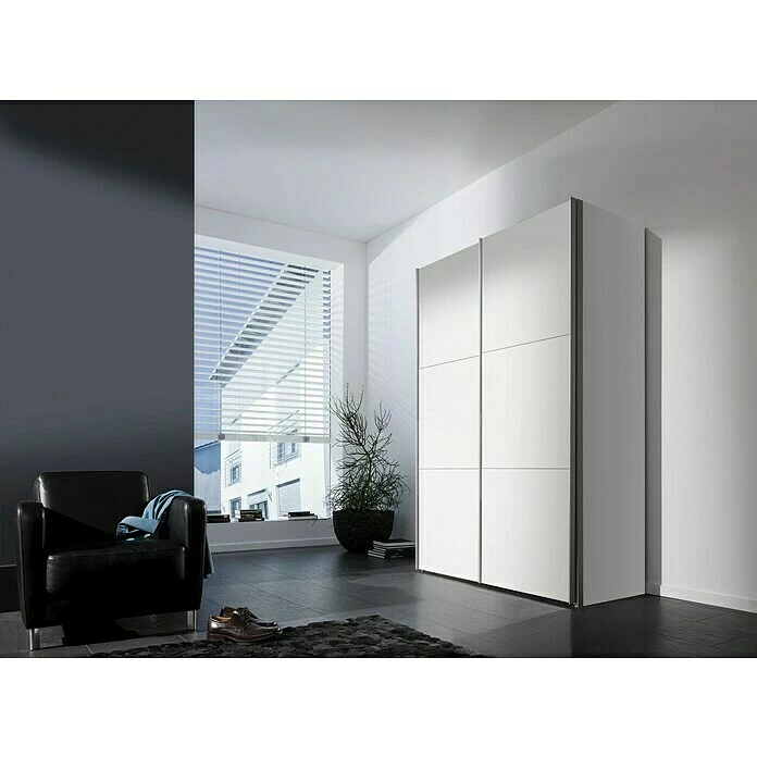 BAUHAUS Express Möbel Schwebetürenschrank Stars B X T X H: 150 X 68 X 216 Cm, Farbe Griff: Aluminiumfarben, Farbe Front: Weiß/Graphit, Farbe Korpus: Weiß 5 BAUHAUS Express Möbel Schwebetürenschrank Stars B X T X H: 150 X 68 X 216 Cm, Farbe Griff: Aluminiumfarben, Farbe Front: Weiß/Graphit, Farbe Korpus: Weiß – Bild 3