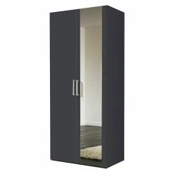 BAUHAUS Express Möbel Drehtürschrank Brooklyn L X B X H: 58 X 100 X 216 Cm, Graphit, Mit Spiegel