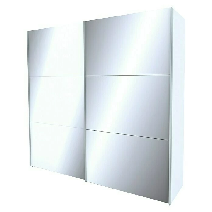 BAUHAUS Express Möbel Schwebetürenschrank Stars B X T X H: 250 X 68 X 236 Cm, Farbe Griff: Aluminiumfarben, Farbe Front: Weißglas/Spiegel, Farbe Korpus: Weiß 3 BAUHAUS Express Möbel Schwebetürenschrank Stars B X T X H: 250 X 68 X 236 Cm, Farbe Griff: Aluminiumfarben, Farbe Front: Weißglas/Spiegel, Farbe Korpus: Weiß