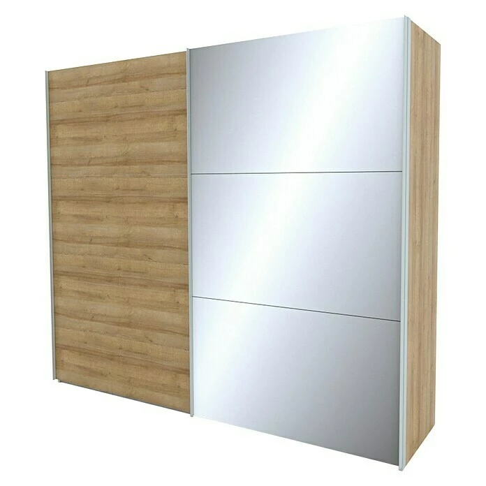 BAUHAUS Express Möbel Schwebetürenschrank Stars B X T X H: 250 X 68 X 216 Cm, Farbe Griff: Aluminiumfarben, Farbe Front: Eiche Riviera/Spiegel, Farbe Korpus: Eiche Riviera 3 BAUHAUS Express Möbel Schwebetürenschrank Stars B X T X H: 250 X 68 X 216 Cm, Farbe Griff: Aluminiumfarben, Farbe Front: Eiche Riviera/Spiegel, Farbe Korpus: Eiche Riviera