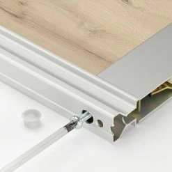 BAUHAUS Room Plaza Easy Schiebetür-Bau-Set Buche Naturwuchs/Ahorn Naturwuchs, Profilfarbe: Silber -Schränke Möbel Mall 12 98